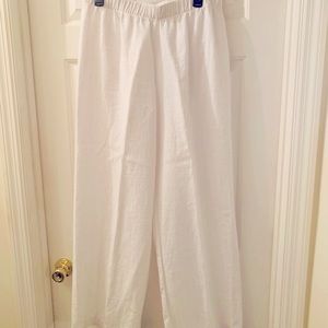Chico’s white linen crop pants